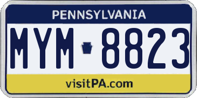 PA license plate MYM8823