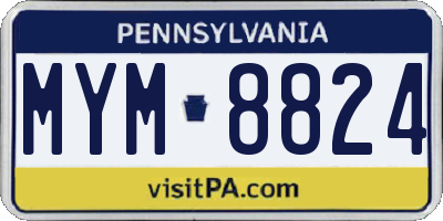 PA license plate MYM8824