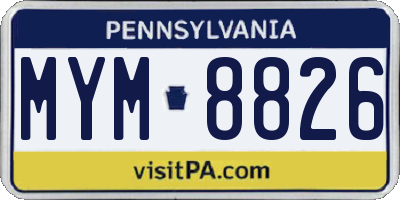 PA license plate MYM8826