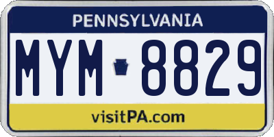 PA license plate MYM8829
