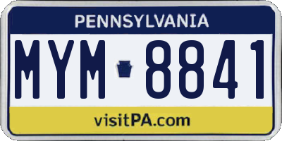 PA license plate MYM8841