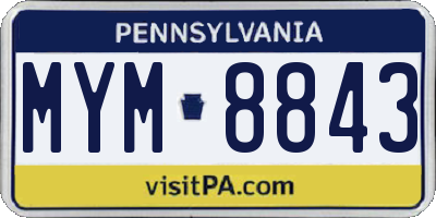 PA license plate MYM8843