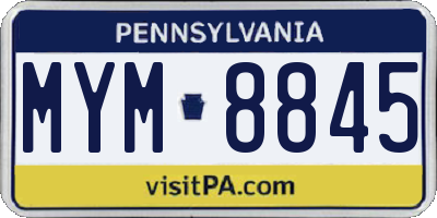 PA license plate MYM8845