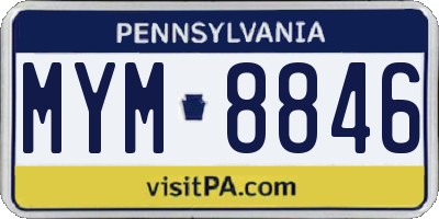 PA license plate MYM8846