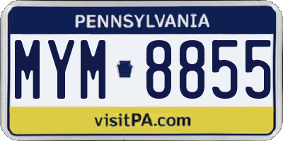 PA license plate MYM8855
