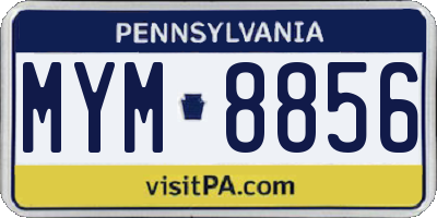 PA license plate MYM8856