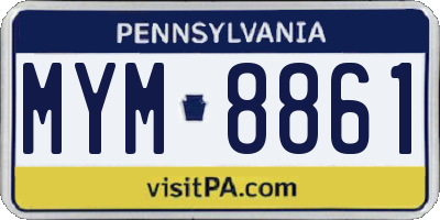 PA license plate MYM8861