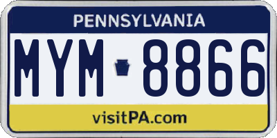 PA license plate MYM8866
