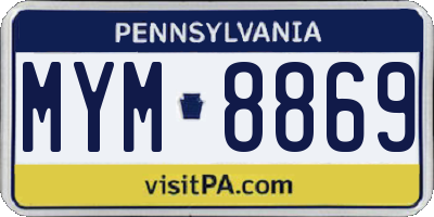 PA license plate MYM8869