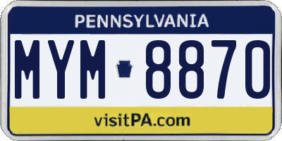 PA license plate MYM8870