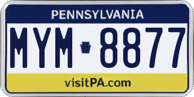 PA license plate MYM8877