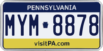 PA license plate MYM8878