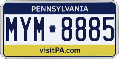 PA license plate MYM8885