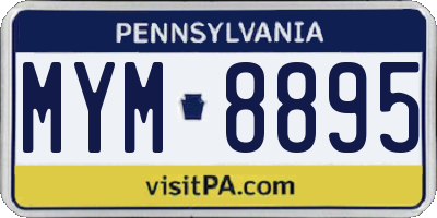 PA license plate MYM8895