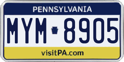 PA license plate MYM8905