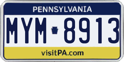 PA license plate MYM8913