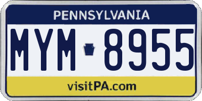 PA license plate MYM8955