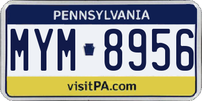 PA license plate MYM8956