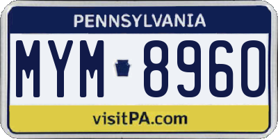 PA license plate MYM8960