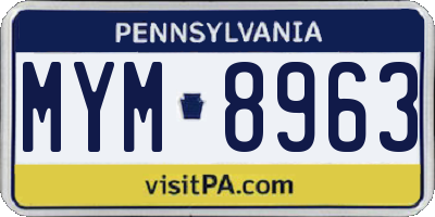 PA license plate MYM8963