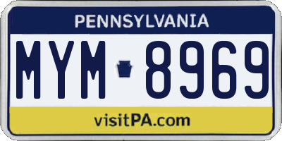 PA license plate MYM8969
