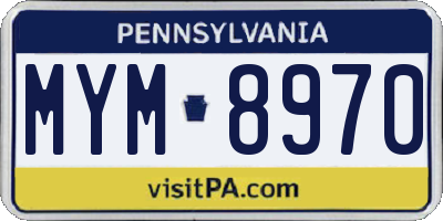 PA license plate MYM8970