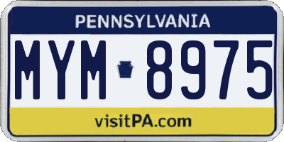 PA license plate MYM8975