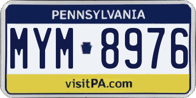 PA license plate MYM8976