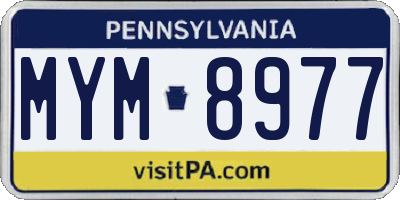 PA license plate MYM8977