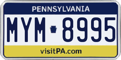 PA license plate MYM8995