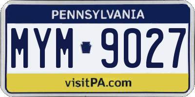 PA license plate MYM9027
