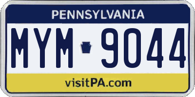 PA license plate MYM9044