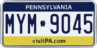 PA license plate MYM9045