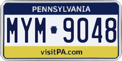 PA license plate MYM9048