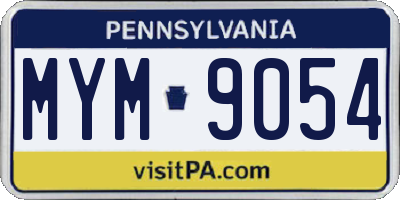PA license plate MYM9054