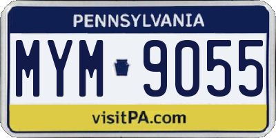 PA license plate MYM9055