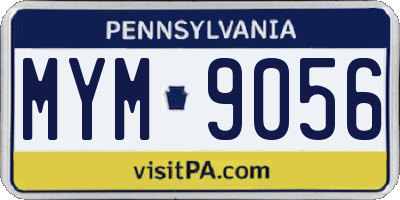 PA license plate MYM9056