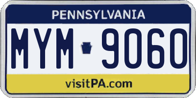 PA license plate MYM9060
