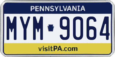 PA license plate MYM9064