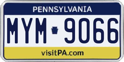 PA license plate MYM9066