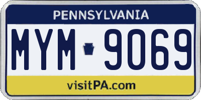 PA license plate MYM9069