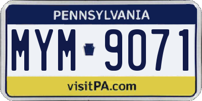 PA license plate MYM9071