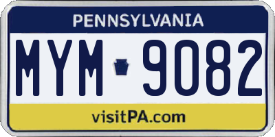 PA license plate MYM9082