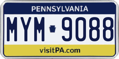 PA license plate MYM9088