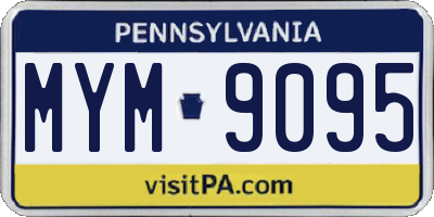 PA license plate MYM9095