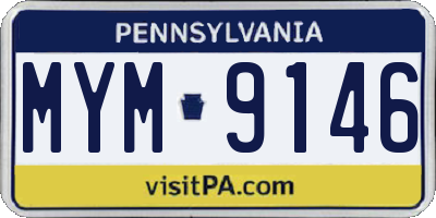PA license plate MYM9146