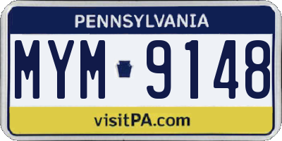 PA license plate MYM9148