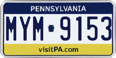 PA license plate MYM9153