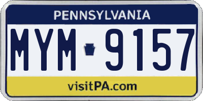 PA license plate MYM9157