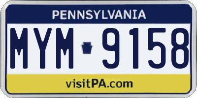 PA license plate MYM9158